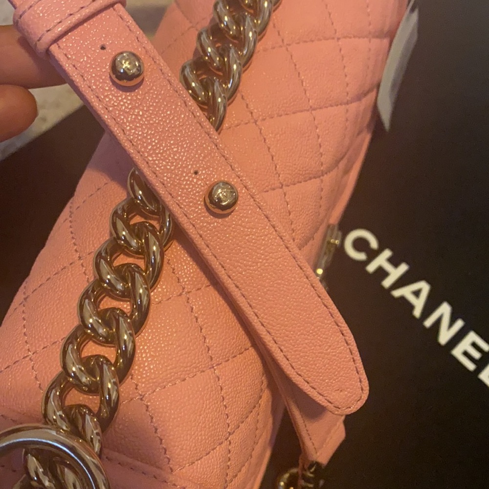 *SOLD* CHANEL Pink Caviar Boy Bag - Picture 16 of 16